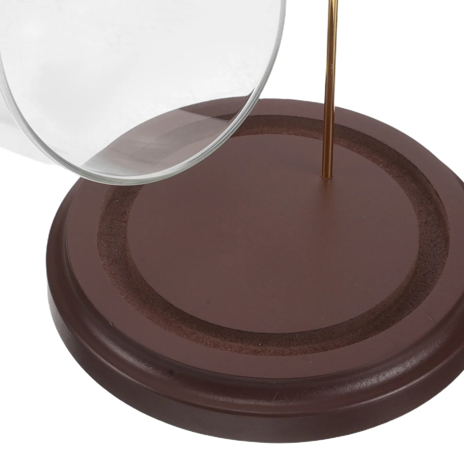 Glass Pocket Watch Glass Dome Wood Base Display Cloche Hanging Hook Transparent Ornament Showcase Dustproof
