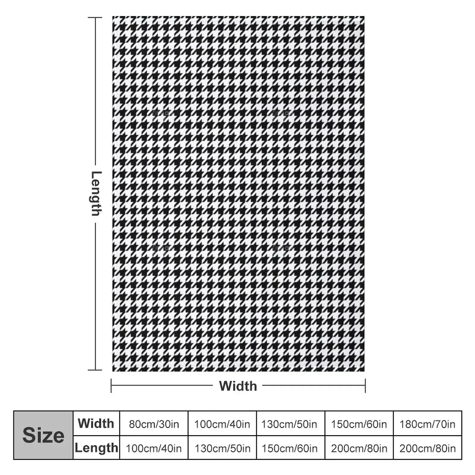 houndstooth david jones black and white pattern Throw Blanket For Sofa Thin Cute Plaid Decorative Throw Polar Blankets