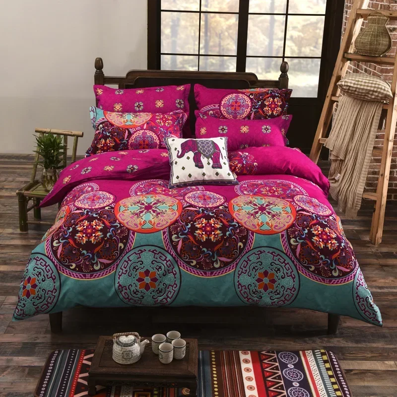 Bohemian Style Bedding set Mandala Floral Printed Duvet Cover Pillowcase Germany Single Double Queen Super King Size 3pcs Sets