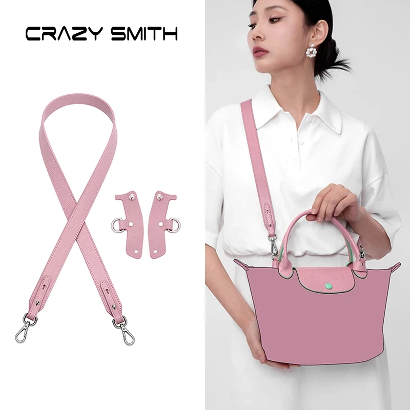 

CRAZYSMITH Bag Strap For Longchamp Tote Bag S Punch-free Leather Shoulder Strap Set Crossbody Strap Transformation Accessories