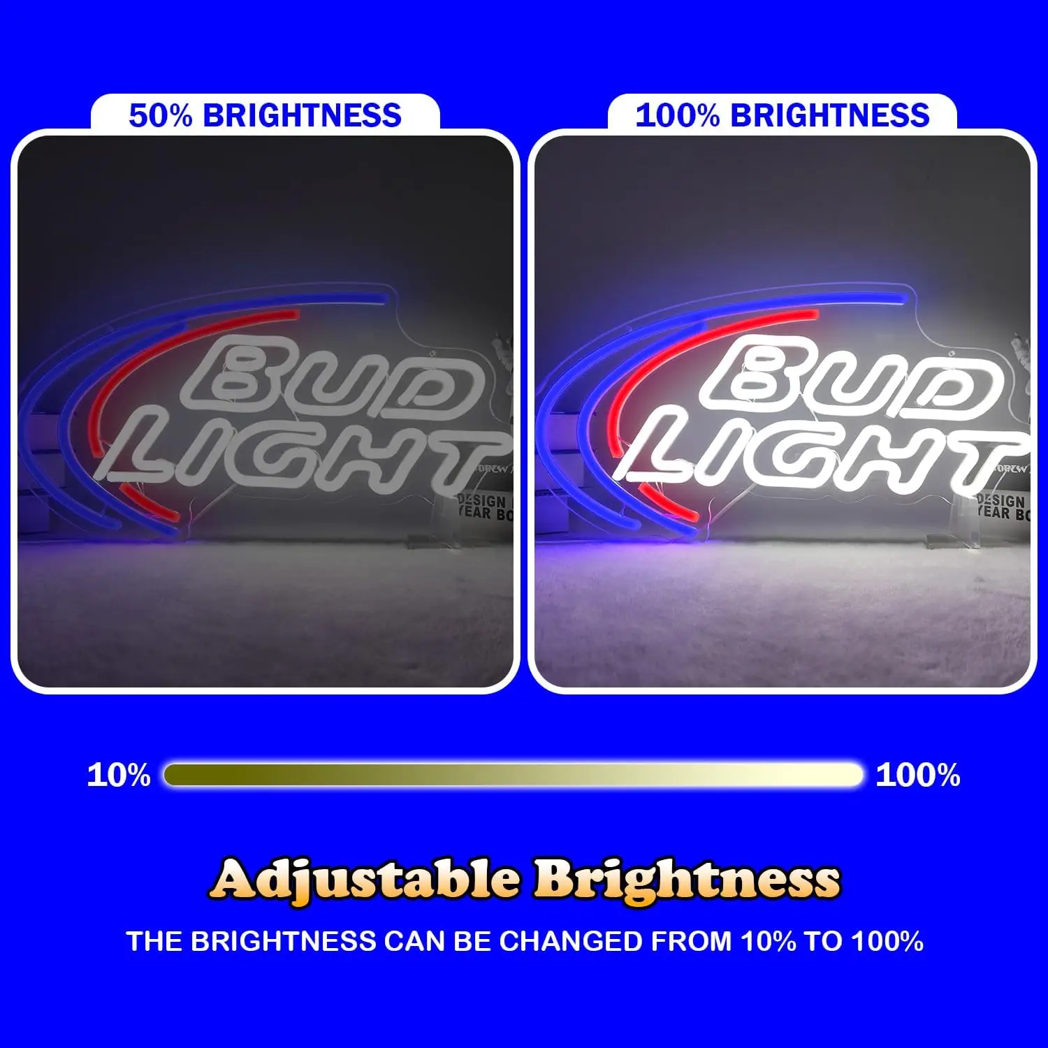 BUD LIGHT USB Powered Led Neon Sign Dimmable Neon Light Wall Decor For Room Decor Party Birthday Handmade Gift Pub Beer Club