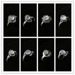 Hand 925 Silver Inlaid Romantic Moon Stone Rings for Lady T9079