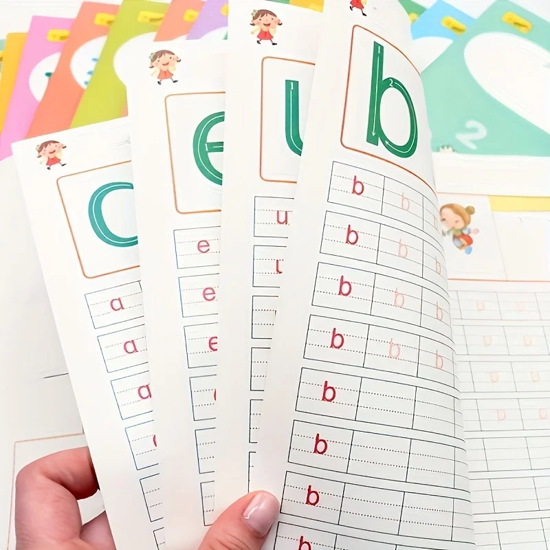 مصنف تتبع الحروف الأبجدية والأرقام، كتاب ممارسة الكتابة، أنشطة التعلم لمرحلة ما قبل المدرسة، كتاب الخطوط الموجهة للتتبع ABC #6