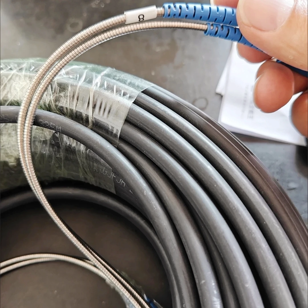 سلك التصحيح الخارجي 400 متر 2/4 النوى 7.0 مللي متر 2C 4C CPRI LC SC FC APC SM DVI مقاوم للماء FTTH الطائر كابل مدرع من الألياف الضوئية 2 كور