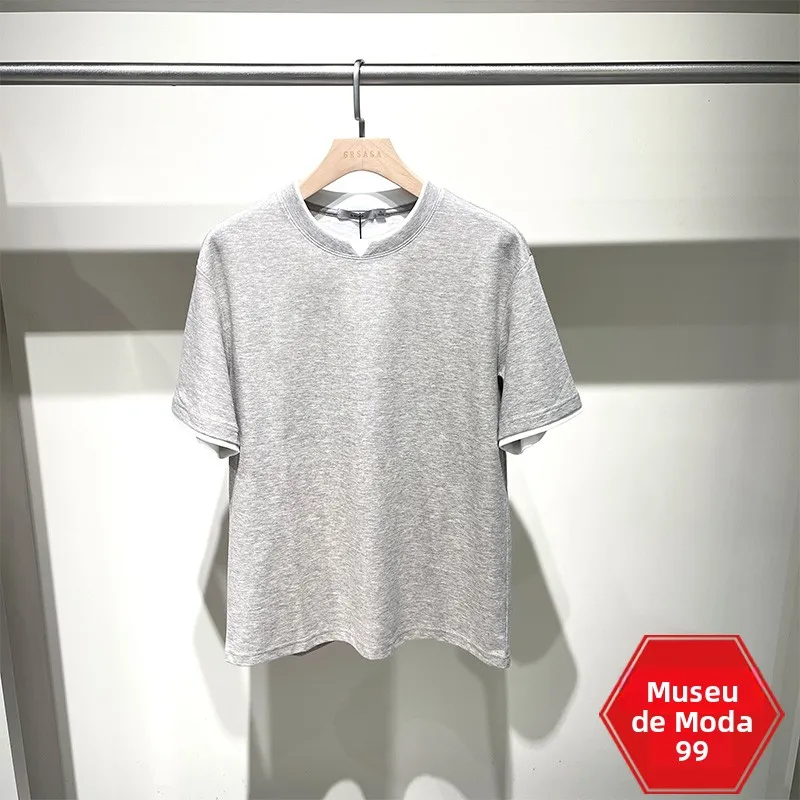 Camiseta Casual de Gola Redonda e Manga Curta para Homens, Estilo para o Dia a Dia, Versátil, Nova Chegada de Verão, Confortá...