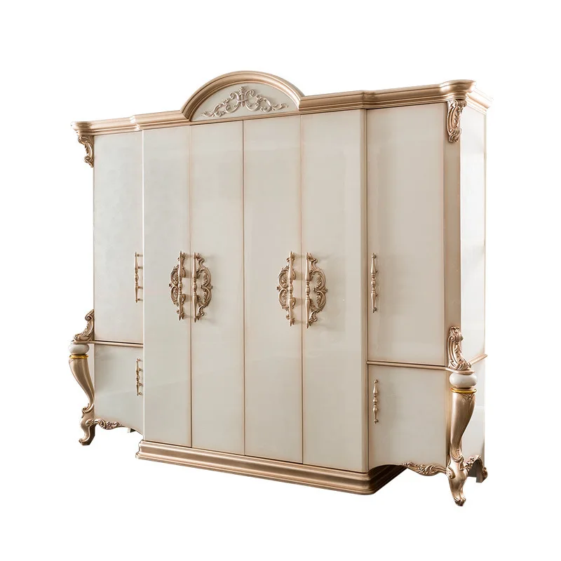 European carved wardrobe large apartment villa locker French wardrobe