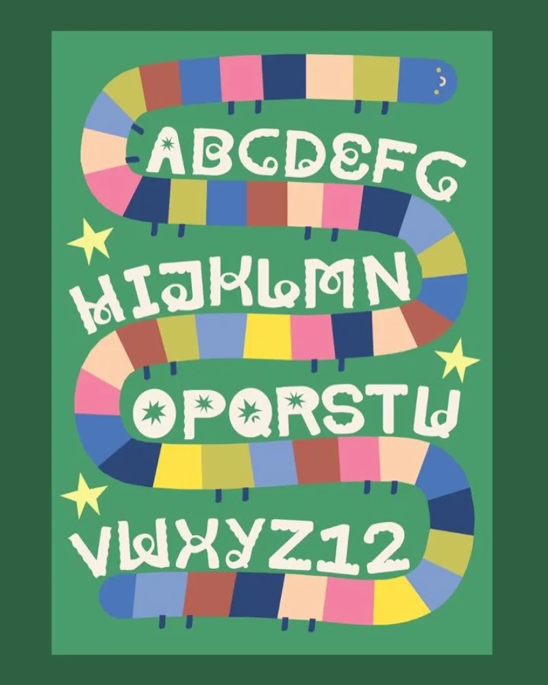 Living Room Rug Colorful S-Shaped Track Printed Large Rectangular Carpet A-Z Alphabet 1 2 Letters for Apartment Playroom