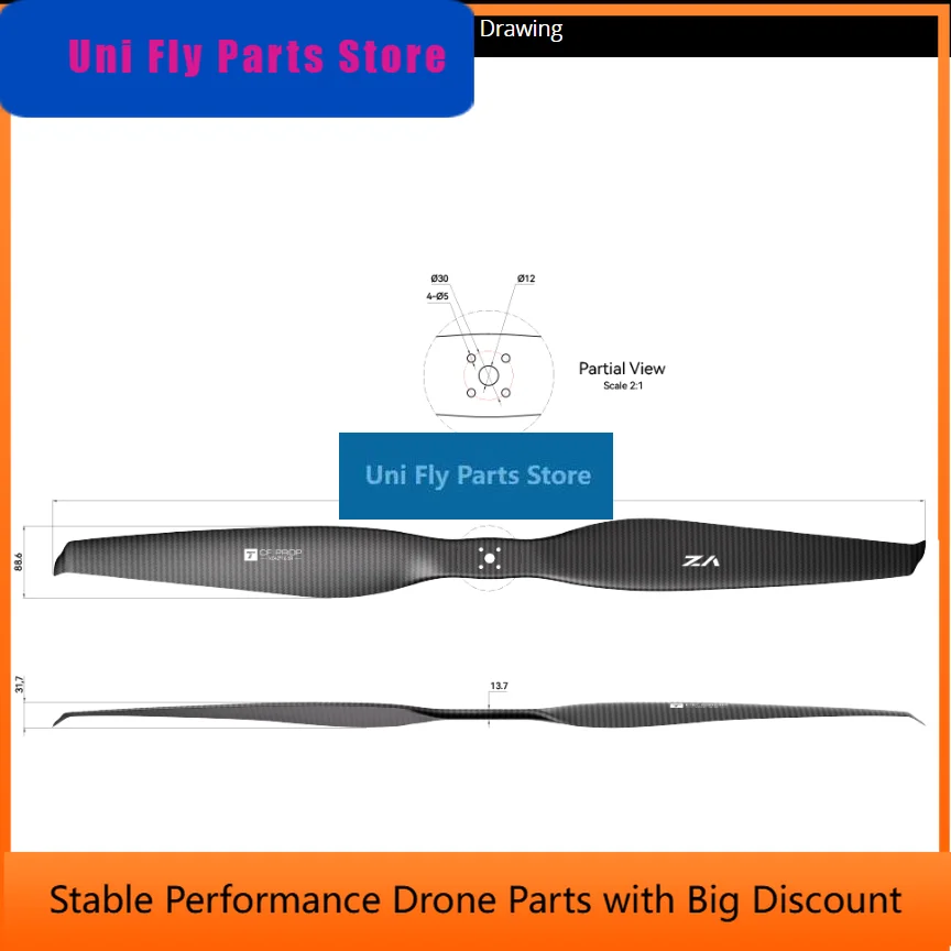 SkyDElT-MOTOR VZ42*16.5 Carbon Fiber 42inch Multi-Rotor Propeller Private Mold Cw Ccw Propeller For Fixed Wing