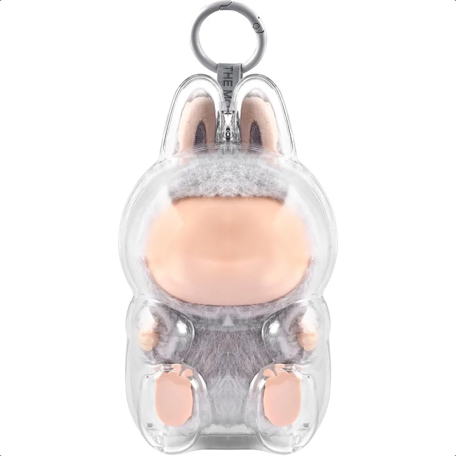 

Защитный чехол для LABUBU Прозрачный чехол для рисунка для сидения защитных протекторов LABUBU с силиконовым брелоком Жесткий чехол B