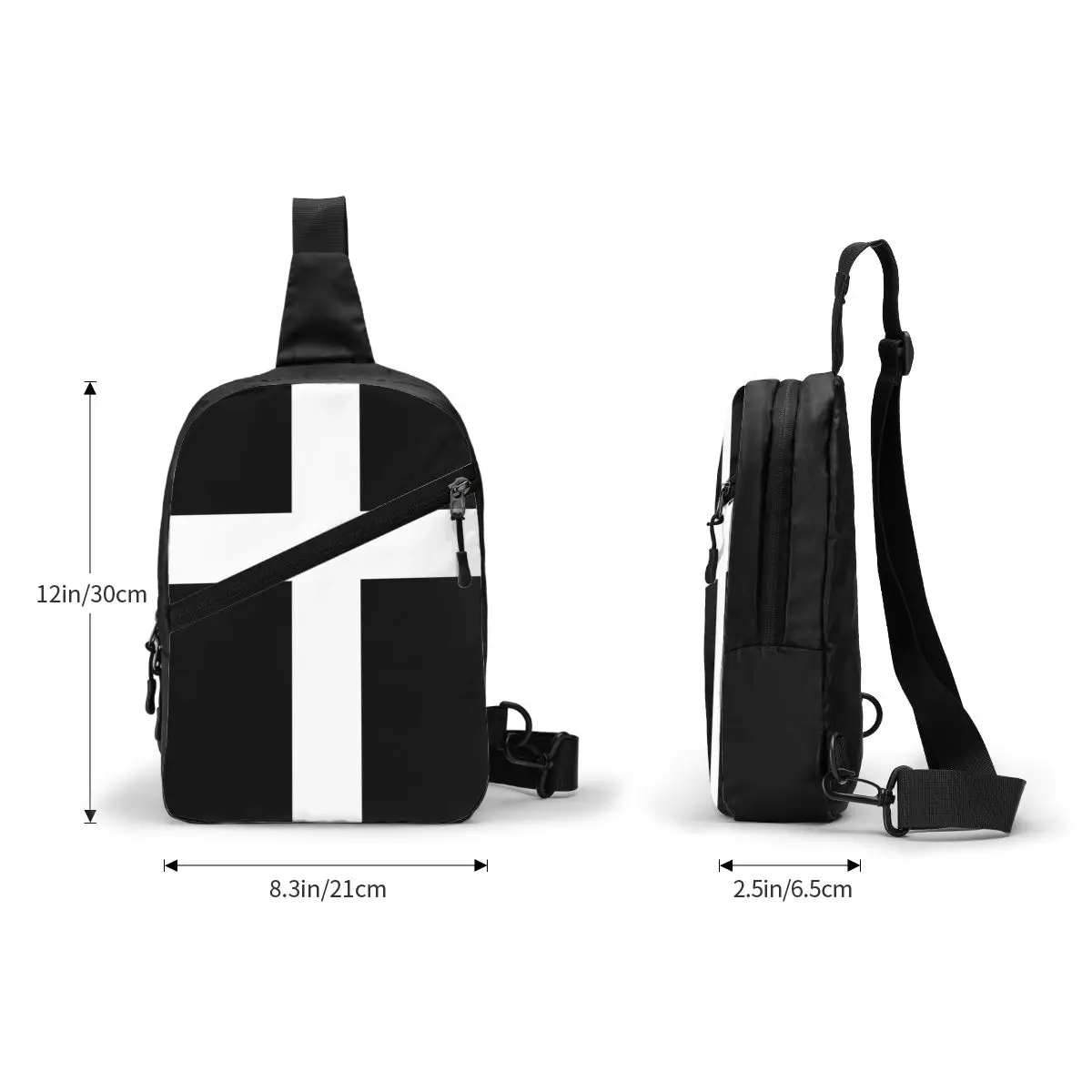 Casual Classic Jesus Cross Sling Bag per ciclismo campeggio uomo Christian religioso fede Crossbody petto zaino spalla Daypack