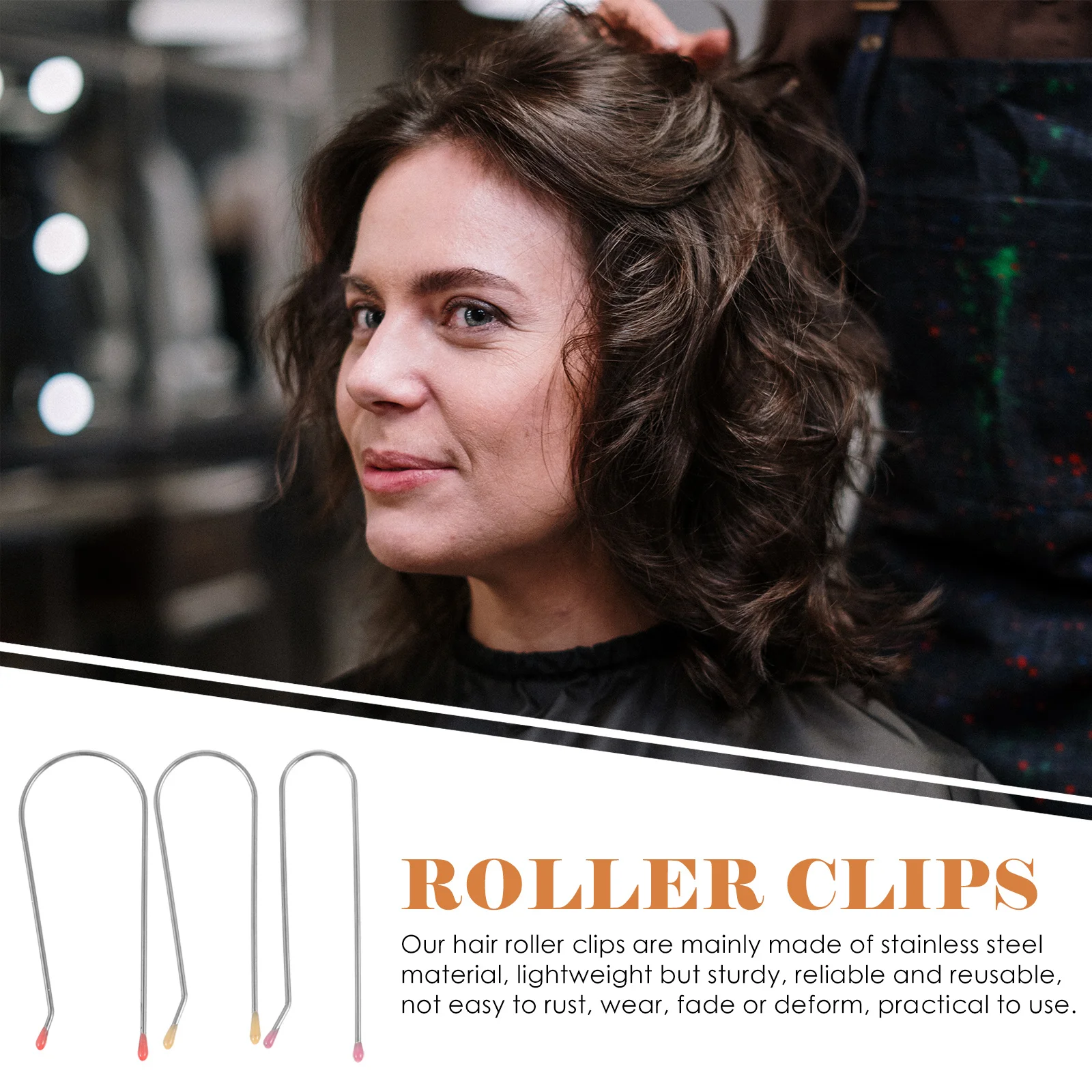 

24Pcs Hot Roller Securing Clamps Stainless Steel Hair Roller Clips Strong Durable Replacement Pins for Electric Curling