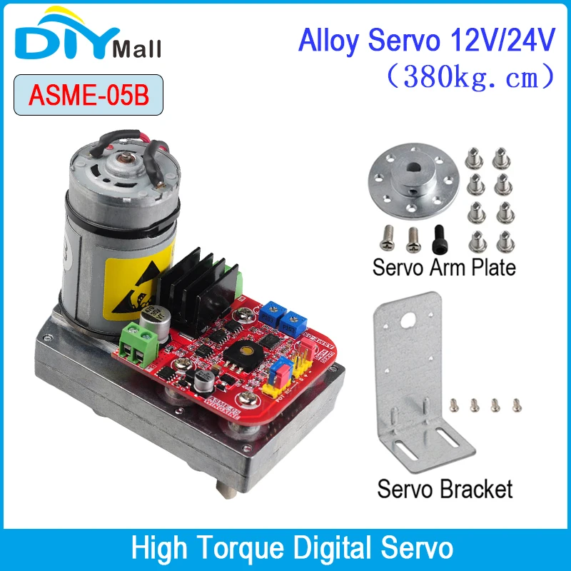 ASME-05B 380kg.cm Super High Torque Servo Alloy Servos Plus Enhanced Model for Robot Arm Valve Control Camera PTZ Control