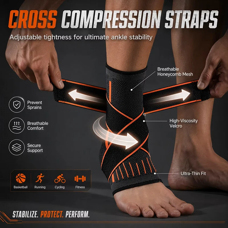 1PCS Ankle Bandage Plantar Fasciitis Night Splint Medical Ankle Protector Sprain Brace Compression Orthopedic Ankle Protector
