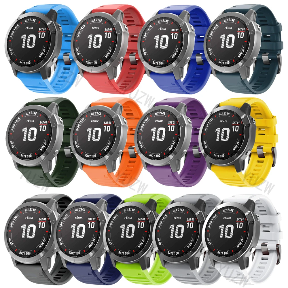 26 مللي متر 22 مللي متر سيليكون حزام ل Garmin EPIX Pro/Fenix 8 E 7 7X 6 6X Pro 5X Quickfit حزام (استيك) ساعة ل النسب G1 Mk3i Tactix 8 970 965