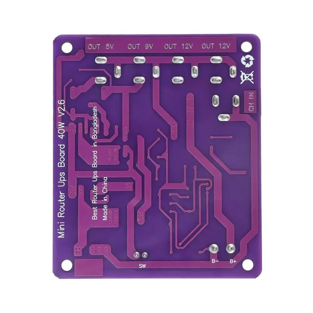 Professional 40W Power Mini Router UPS DC 12.6V Power Supply UPS Board 4-way output Router Power Supply Electronic Component