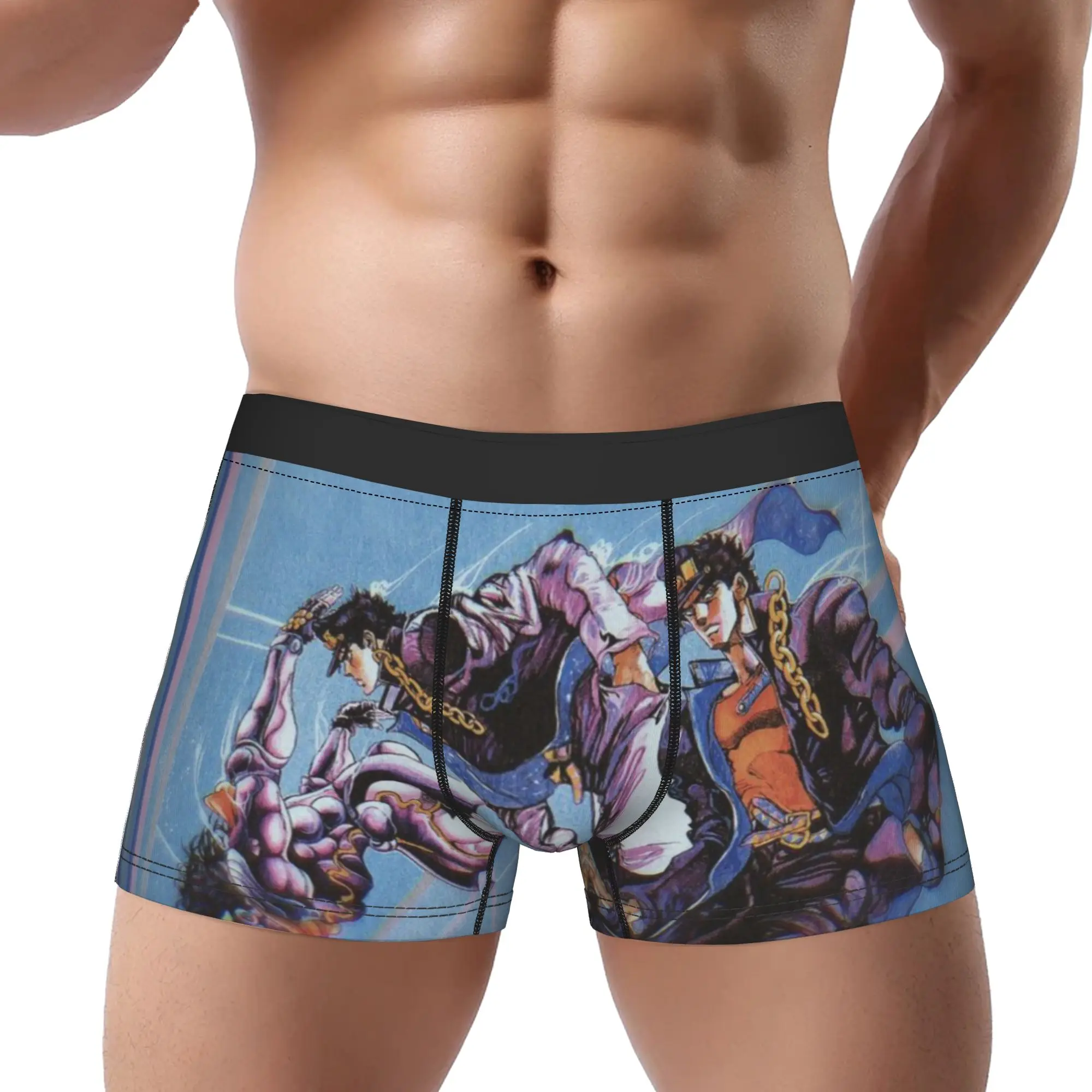 Bizarre Art Portrait (2) JoJo's Bizarre Adventure Underpants Homme Panties Man Underwear Ventilate Shorts Boxer Briefs