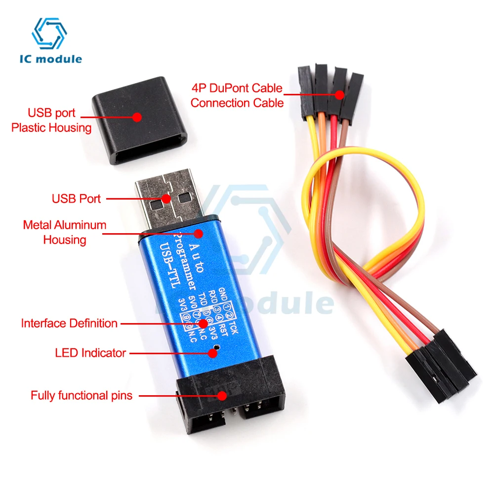 STC MCU Automatic Programmer Cold Start Free Download/USB to TTL Simulator Download Programmer