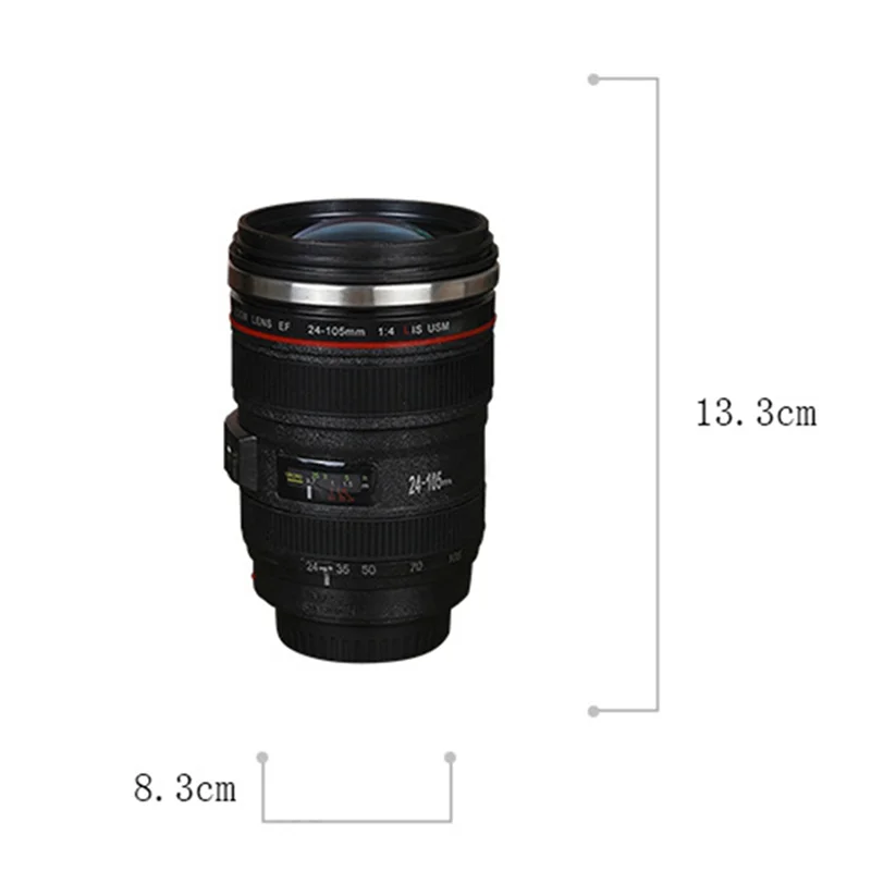 ABCL Stainless Steel Self Stirring Coffee Mug Camera Lens Coffee Mug Multipurpose Photographer Camera Mug Personalized Gift Dura