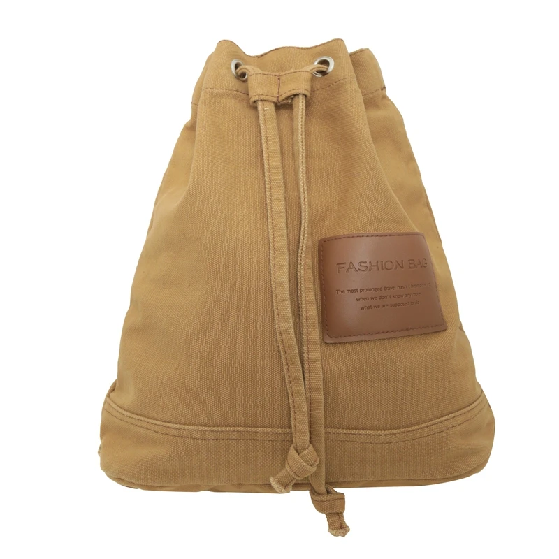 New Drawstring Canvas Backpack for Women Leisure School Backpack Trendy Cool Female Schoolbag Girl Kawaii Travel Student Bag