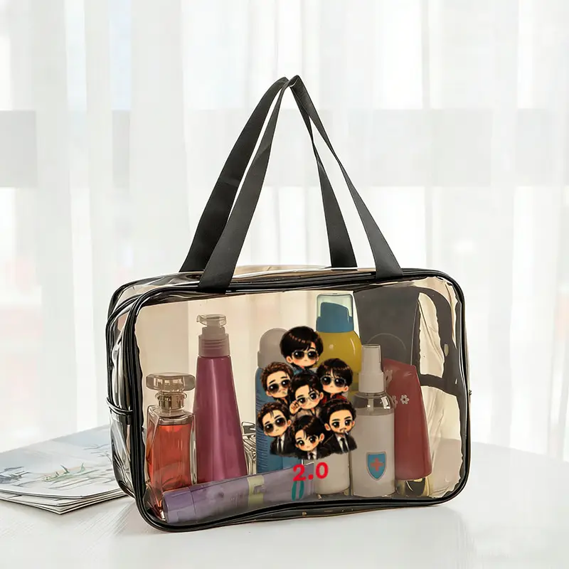 Kpop Fan Gift Pvc Handheld Toilet Bag Arirang 2.0 World Tour 2026 Transparent Waterproof Storage Bag Travel Beach Makeup Bags