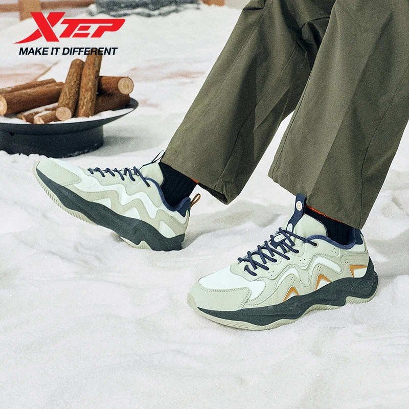 Xtep Cutton Shoes For Men Street Style Shock Absorption Soft Breathable Durability Cushion Leisure Outdoor Sneakers 875319370001