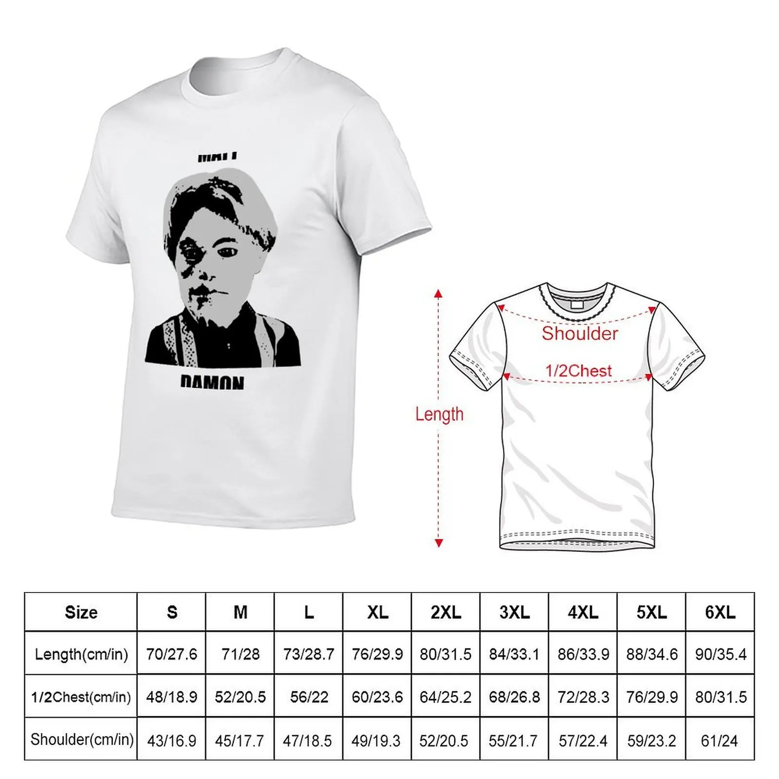 Matt Damon T-Shirt new edition Man t-shirt black t-shirts for men