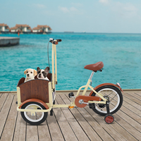 120x52cm Green/Beige Foldable Tricycle With Basket Front Wheel 12Inch Rear Wheel 16Inch Children's Tricycle with Training Wheels