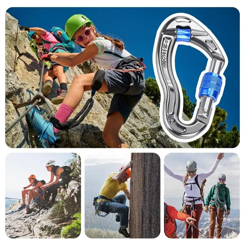 Rock Climbing Carabiners Mountain Landing High Altitude Operation Equipment Outdoor Heavy Duty Aluminum Alloy Safety Buckle Hook