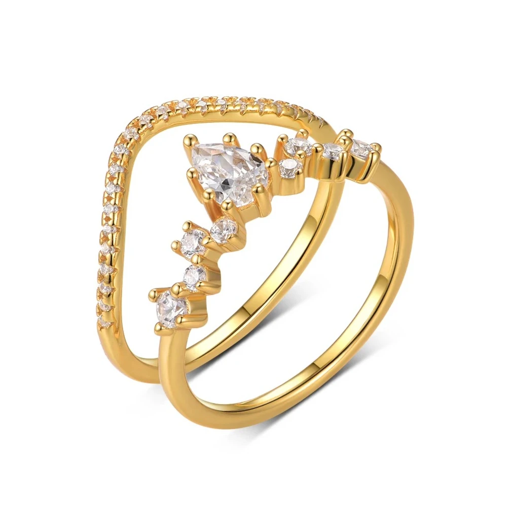 S925 فضة 0.5CT قطرة الماء مويسانيتي خاتم غرامة مجوهرات مناسبة لتقديم هدية شخصية موضة هدية عيد ميلاد #1