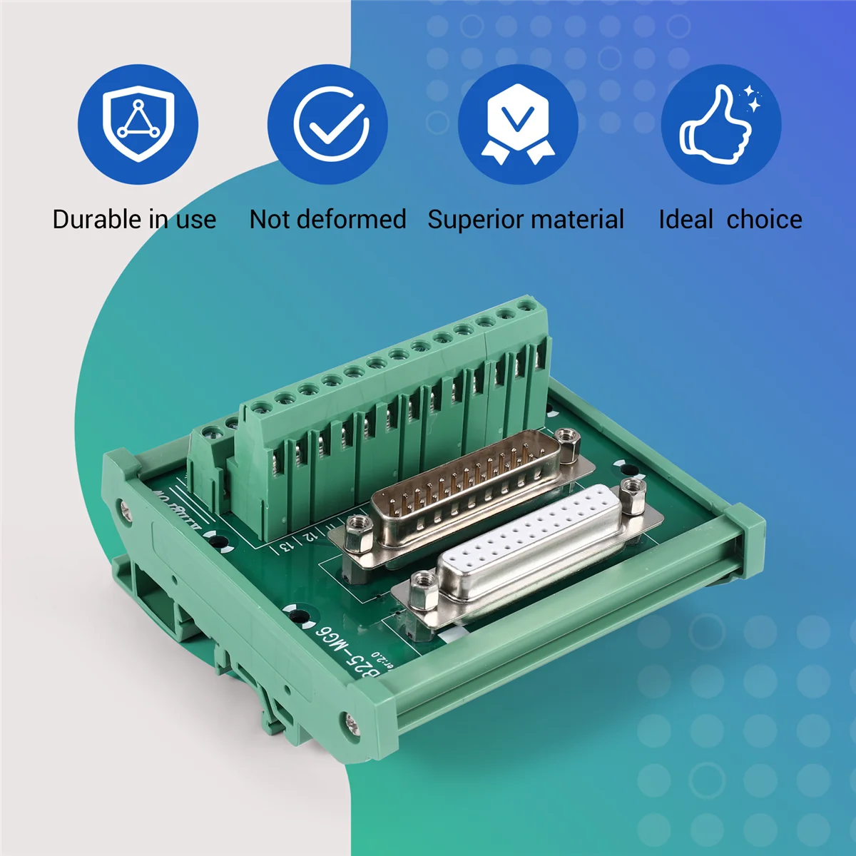 A06K DB25 DIN Rail Mount Interface Module Male/Female Connector Breakout Board