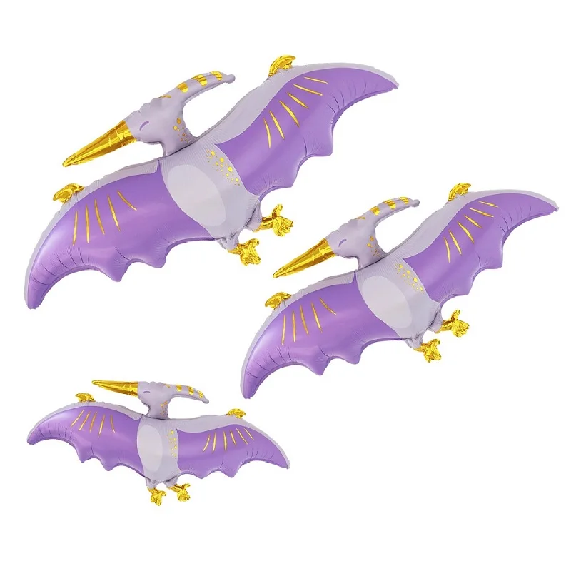 Pterodactyl  Aluminium Film Balloon, Dinosaur Theme Children's Birthday Party Balloon,Purple Pterodactyl Balloon