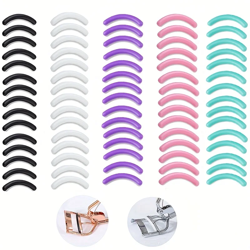 30Pcs Multicolor Eyelash Curler Replacement Pads, Premium Silicone Refill Strips, Universal Soft Lash Curler Pad, New Design