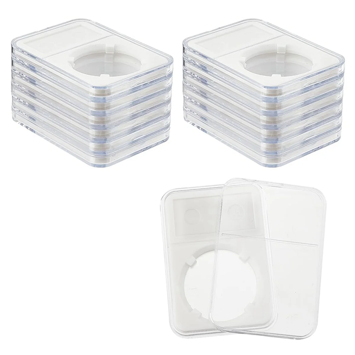 

14Pcs Coin Slab Snap Display Holder, 37mm White Coin Cases for Collectors Coin Display Box Plastic Dollar Coin Holder