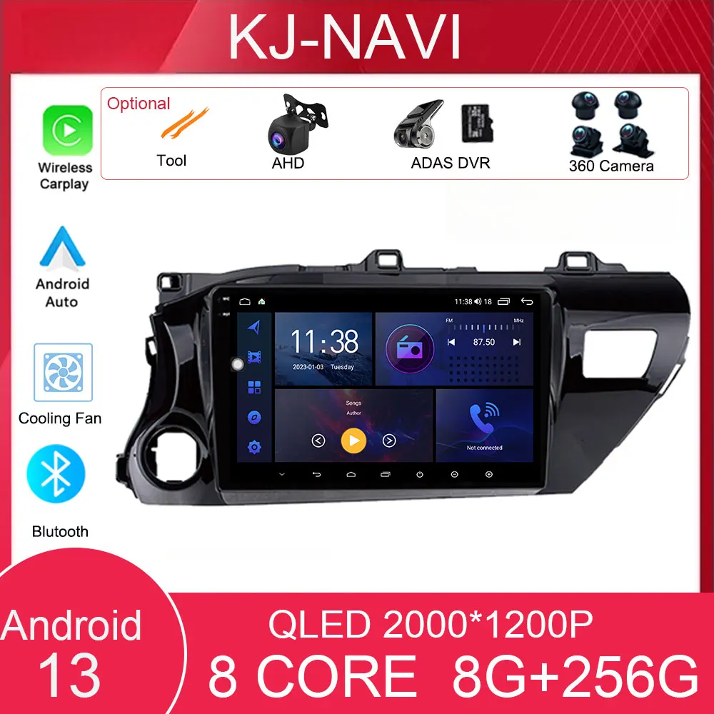 

Android13 For Toyota Hilux Pick Up AN120 2015 - 2020 Car Radio Multimedia Navigation Player Video Auto Stereo DSP GPS WIFI 4G