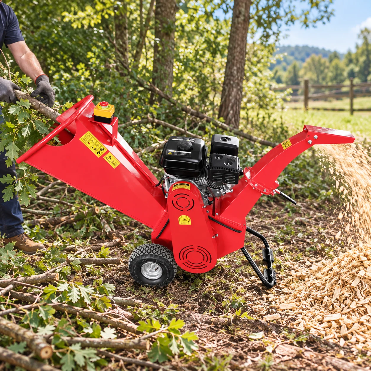 Customized 6.5HP Heavy Duty Wood Chipper Shredder for Tree Limb Processing