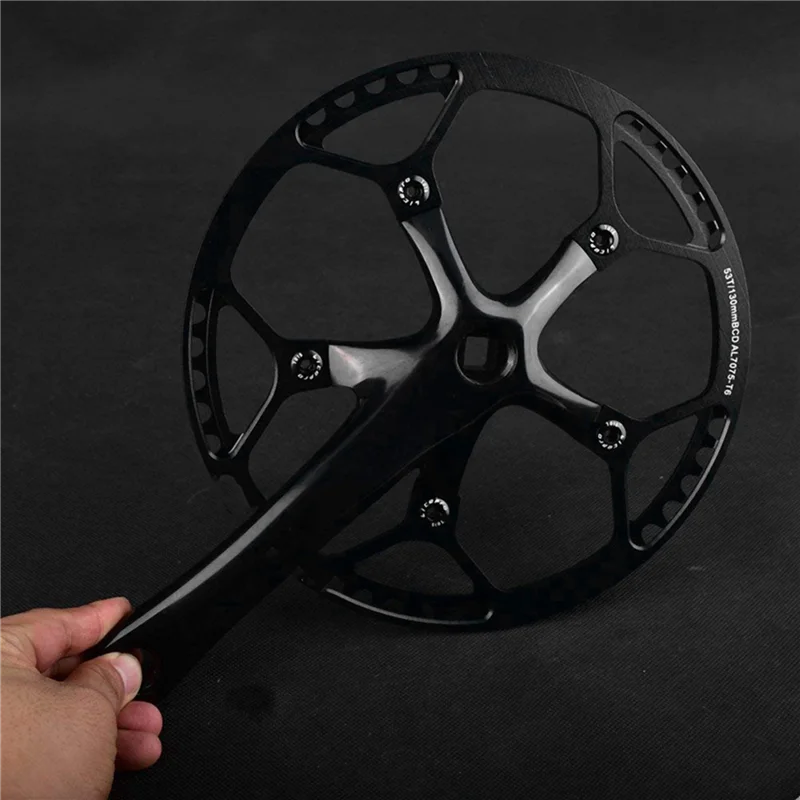 

Y49A-2X Single Speed Crankset 53T 170Mm Crankarms Folding Bike Crankset With Protective Cover For Bike Track Road Bicycle