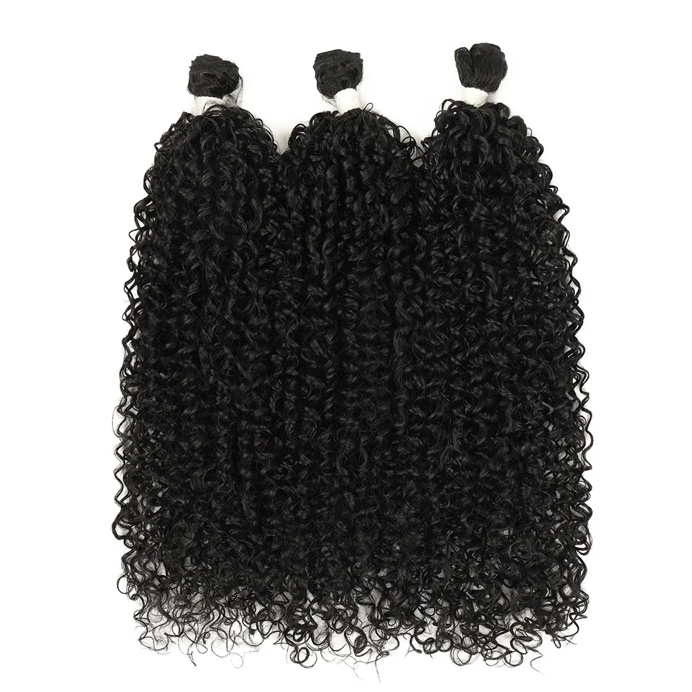 22inch-24inch 150g/3pcs Synthetic Kinky Curly Hair Bundles Black Blonde Hair Extension Heat Resistant Fiber Hair Daily Wear