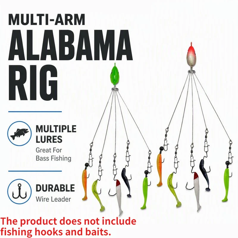 2Pcs Fishing Lures Fishing Soft Bait Tackle Swarm Attack Road Runner Baits Alabama Jigs Fake Baits Road Runner Baits Steel Wire