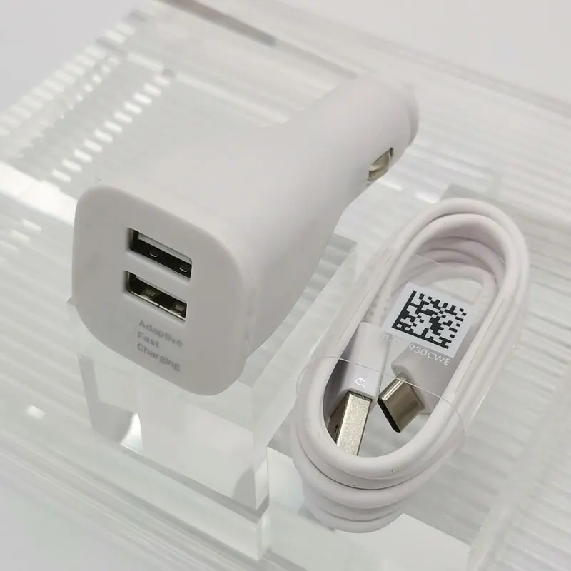 

Car Charger Dual USB Fast Charge Adapter Micro TypeC Cable For Galaxy S24 S23 S22 S21 S20 S10 S9 S8 A14 A34 A54 A51 A71 A52 A72