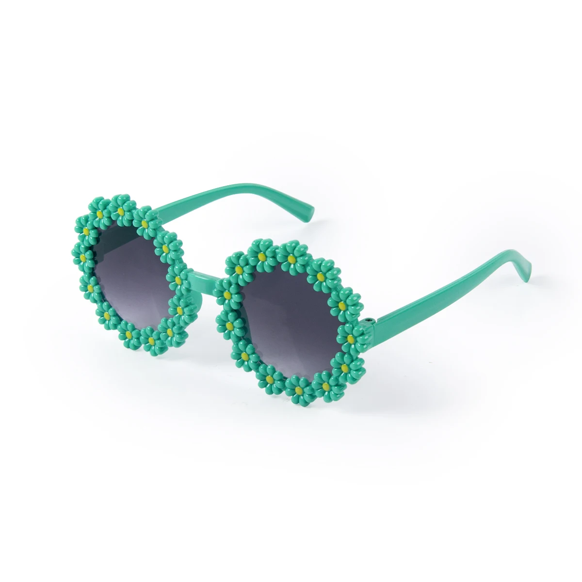 6/1pcs Flower Shaped Sunglasses Round Frame Glasses Cute Daisy Sunglasses for Girls Children summer beach Birthday Outdoor Party