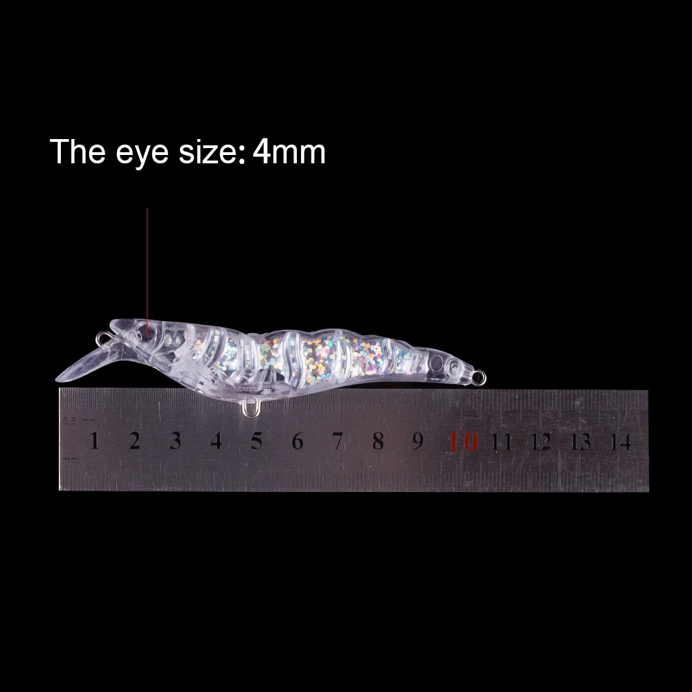 Hanlin 10/20pcs 10.5CM 11.5G Unpainted Shrimp Fishing Lure Minnow Baits Holographic Inside Artificial Hard Plastic Blanks Tackle