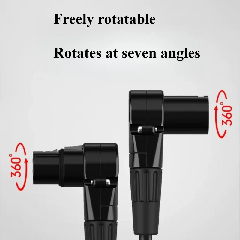 L-shaped 3Pin XLR Cable with Male To Female Bend Connector for Microphones Right-angle Audio XLR Balanced Cable Camera Cabinet