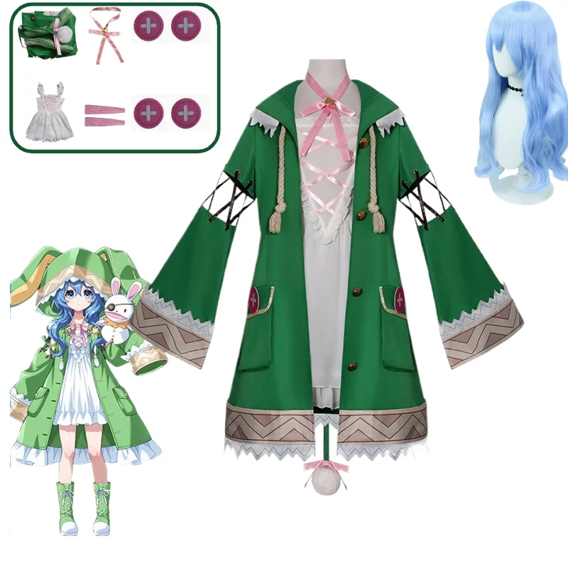 

DATE A LIVE Himekawa Yoshino Cosplay Costume Cute Lolita Dress Green Coat Outfit Wig Set for Women Masquerade Carnival Outfit