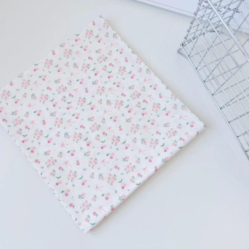 

145cm*45cm Cotton Bow Cherry Fabric Suitable For DIY Handmade Bags Dresses Pajamas Fabric