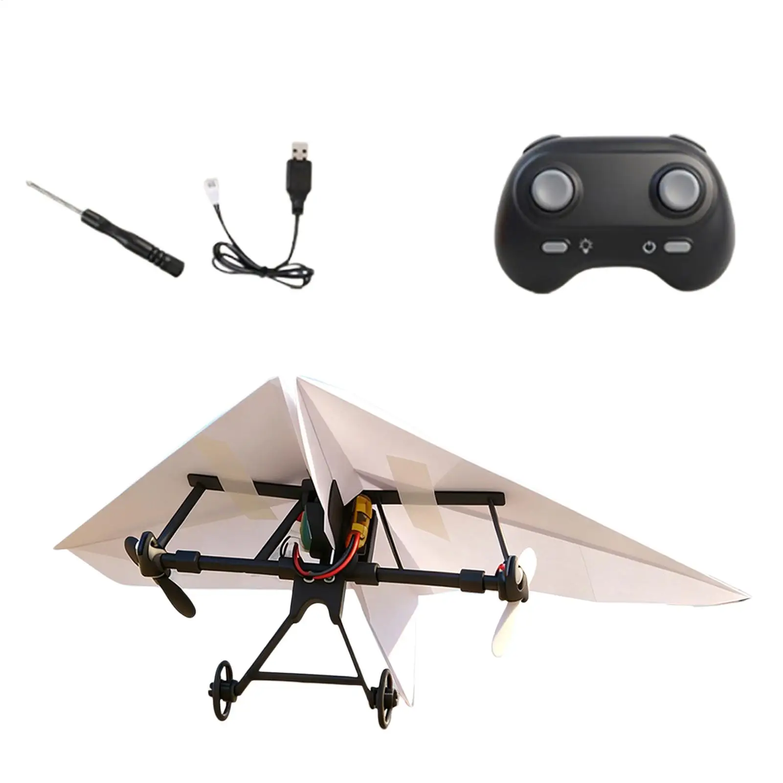 DIY RC Paper Airplane Kit Plane Toy With Gyro Stabilizer Electric Remote Control Plane For Boys Girls Backyard Park Beach