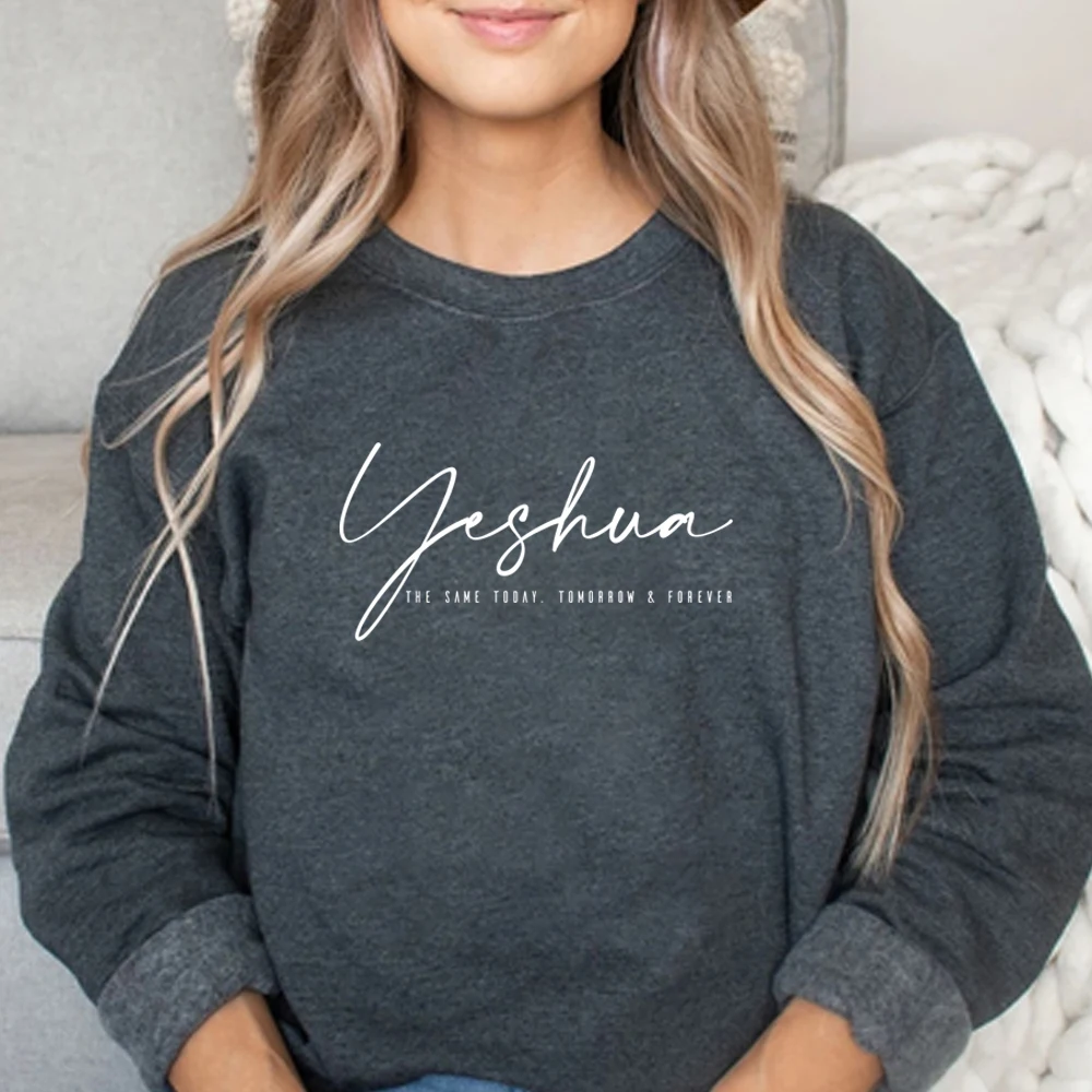 Yeshua Sweatshirt Aesthetic Christian Shirt Jesus Shirts Women's Religious Sweater Faith Hoodie Christian Gift Church Tshirt