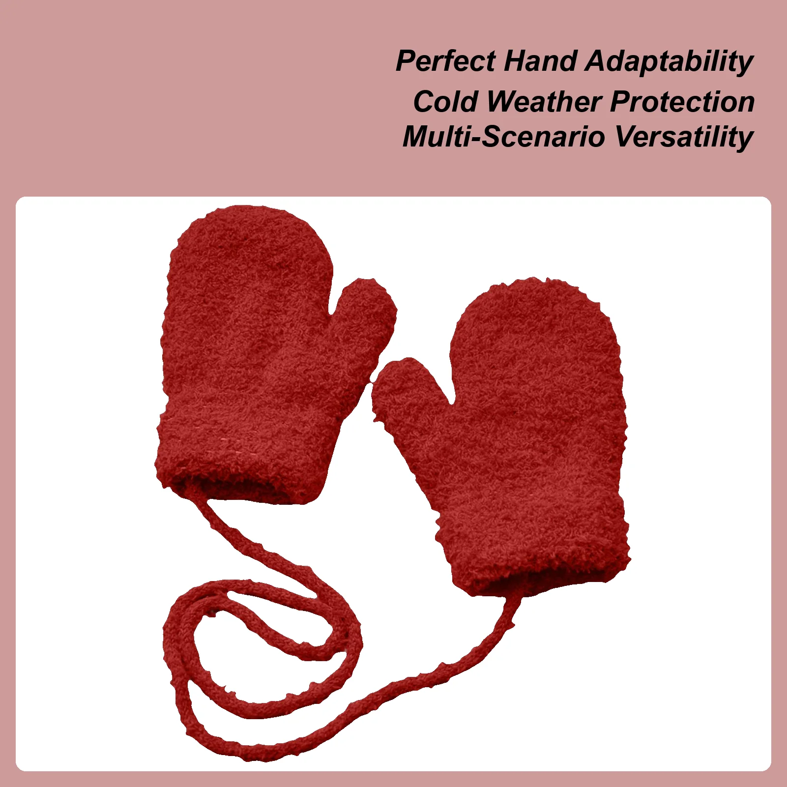 

Зимние перчатки для малышей, мягкие плюшевые зимние термоперчатки для малышей, аксессуары для защиты от потери и холодной погоды для детей 1-3 лет