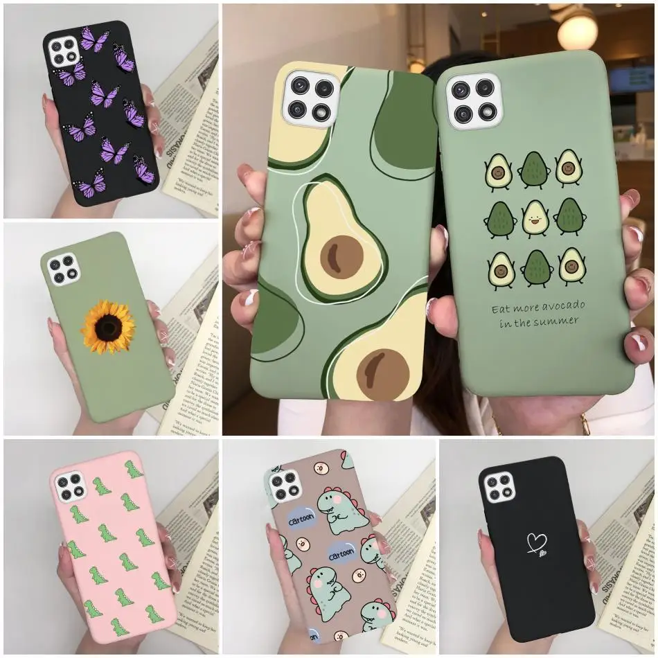 For Samsung Galaxy A22 A22s F42 5G Case Cute Avocado Silicon Back Soft Phone Cover For Samsung A 22 A 22s F 42 5G Colorful Shell