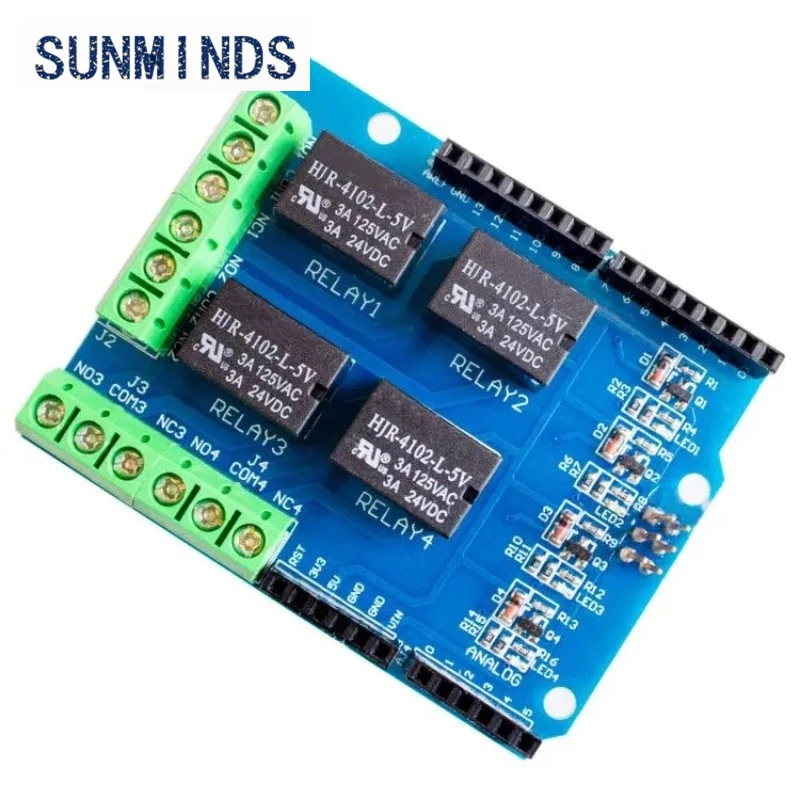 1pcs 4 channel 5v relay shield module, Four channel relay control board relay expansion board for  UNO R3 mega 2560