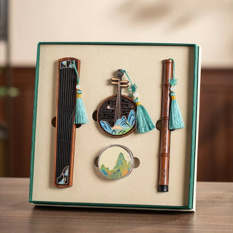 

Wooden creative musical instrument incense burner indoor household portable solid wood burner set high-end